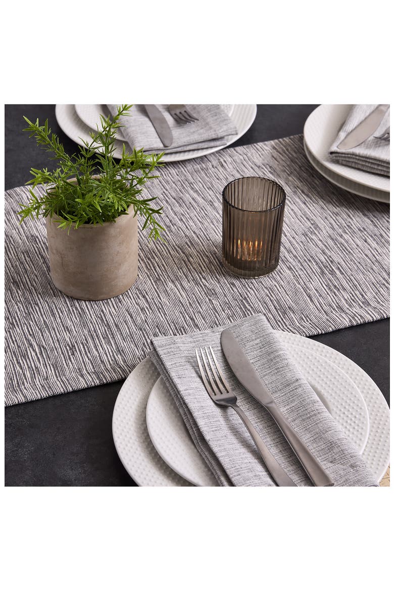 Graphite Space Dyed Cotton Table Runner, Alternate, color, GRAY