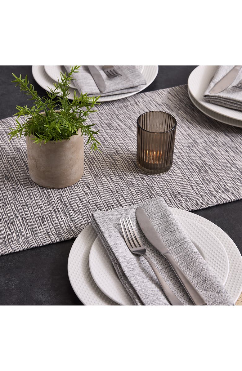 Design Imports Graphite Space Dyed Cotton Table Runner, Alternate, color, Gray