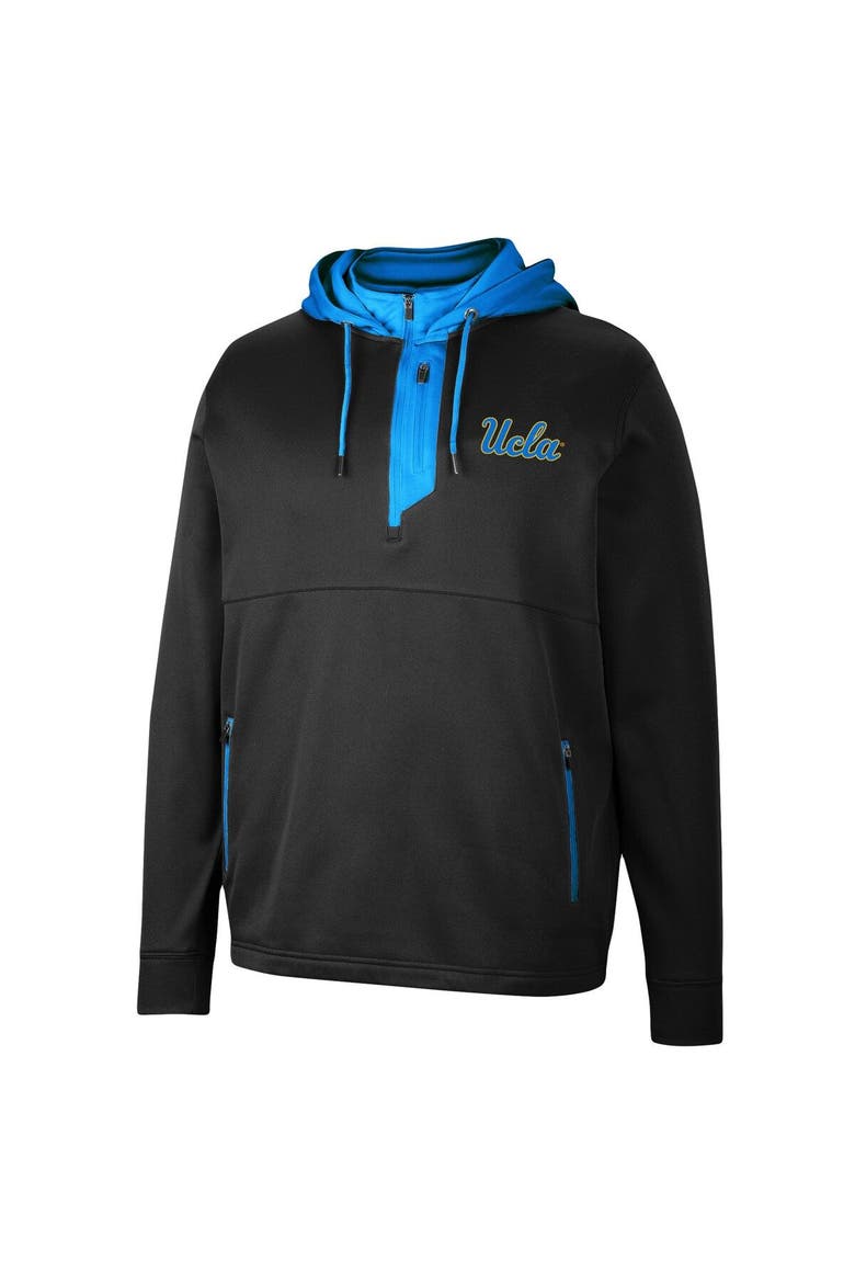 Men's Colosseum Black UCLA Bruins Luge 3.0 Quarter-Zip Hoodie, Alternate, color, Black