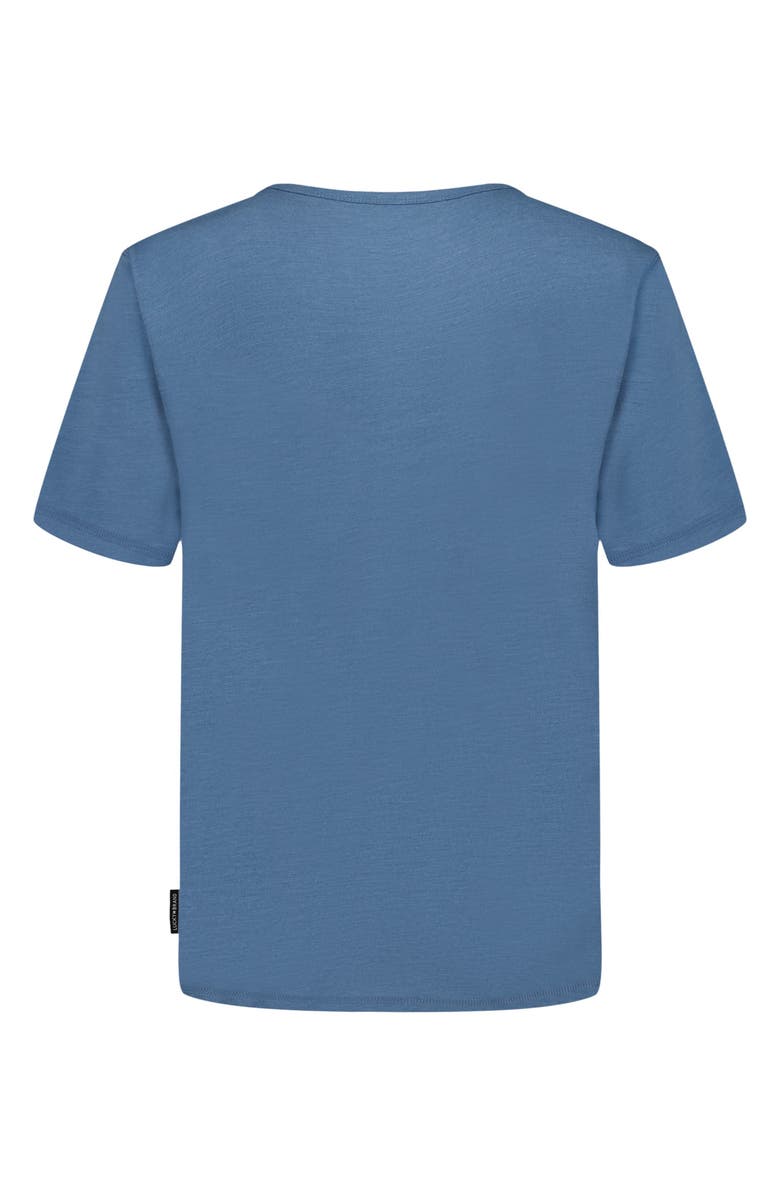 Lucky Brand Kids' Short Sleeve Henley, Alternate, color, Copen Blue Heather