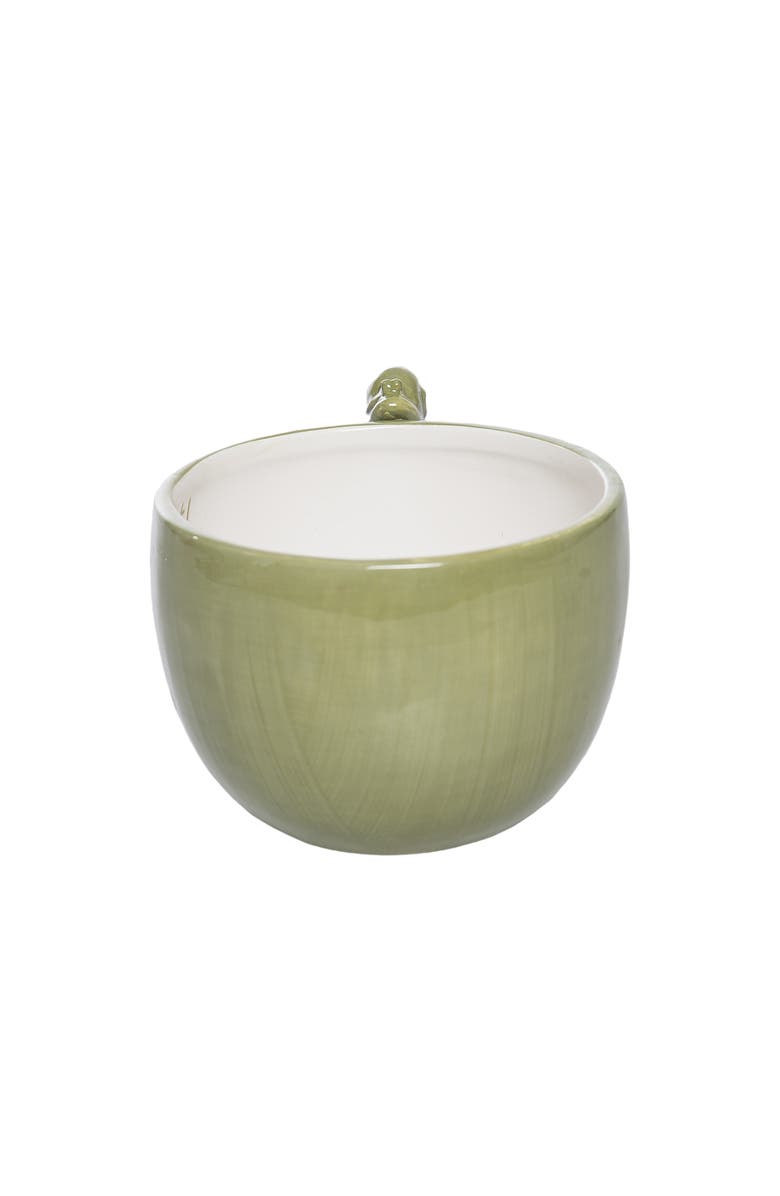 Transpac Ceramic Mug with Snail White and Green for Spring Serving and Entertaining, Alternate, color, Multicolored