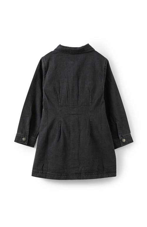 Cotton On Kids Kid's Sasha Long Sleeve Denim Shirt Dress In Black