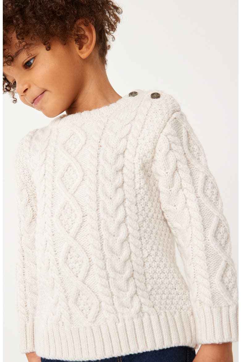 Kids' Cable Sweater, Alternate, color, ECRU