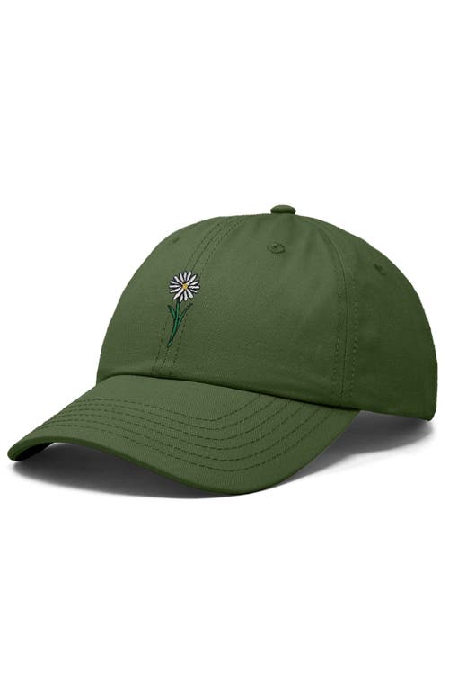 Dalix Daisy Embroidered Everyday Hat In Olive
