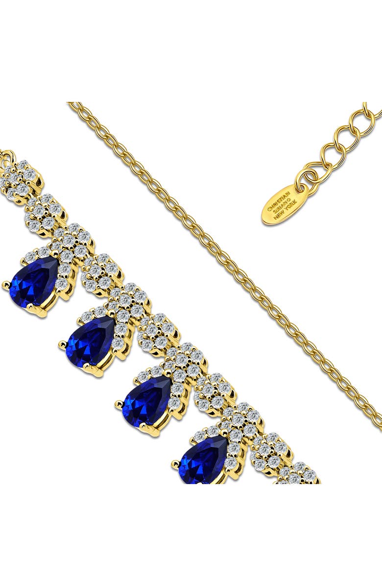 Christian Siriano Pear Cut Cubic Zirconia Collar Necklace, Alternate, color, 