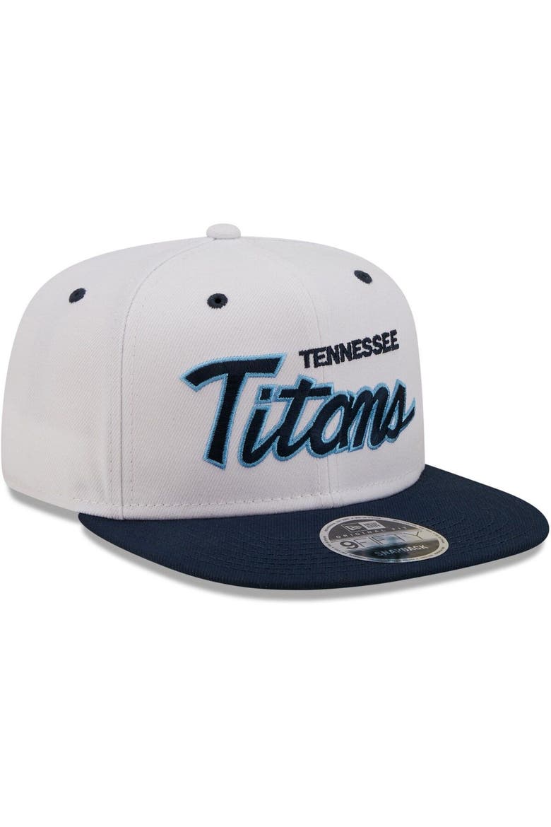 Men's New Era White/Navy Tennessee Titans Sparky Original 9FIFTY Snapback Hat, Alternate, color, White