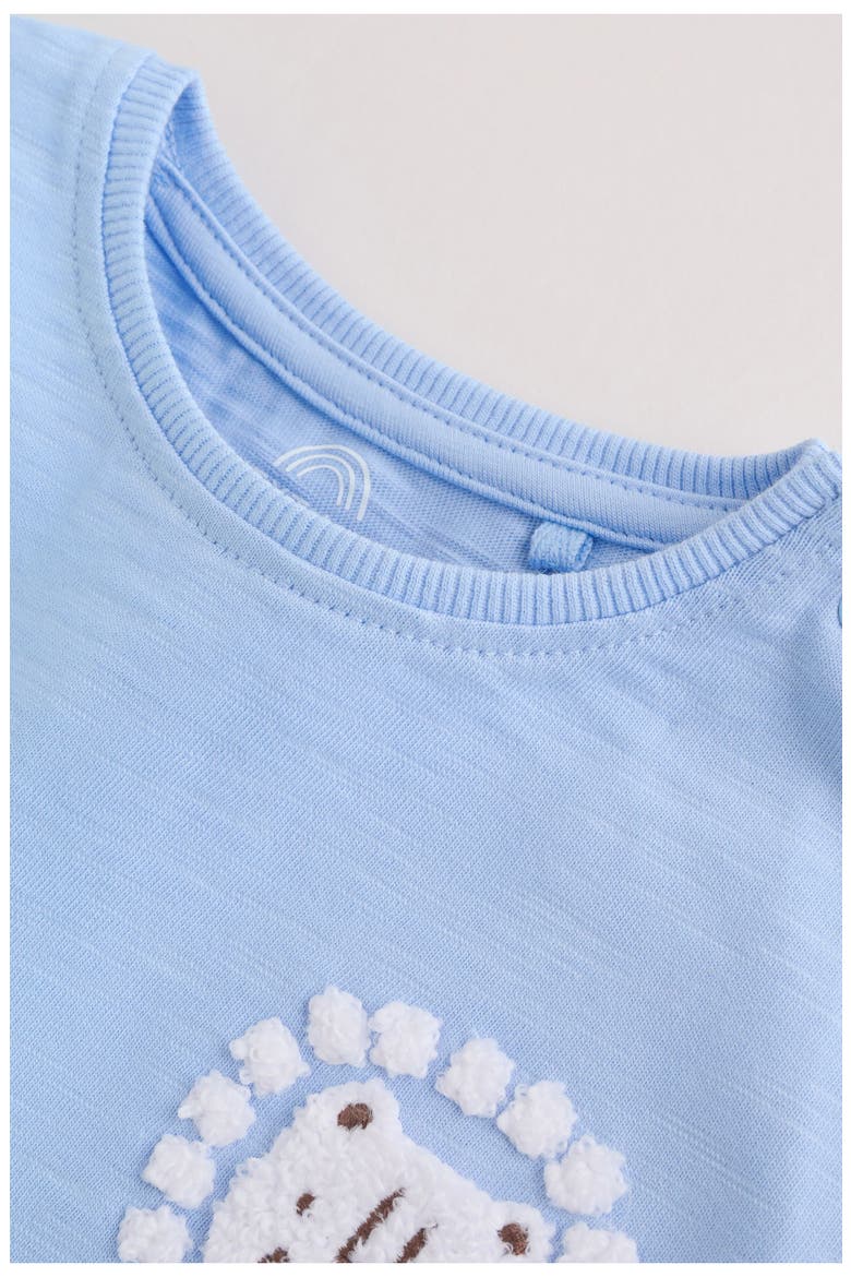 Little Lion Cotton T-Shirt & Seersucker Shorts Set, Alternate, color, BLUE