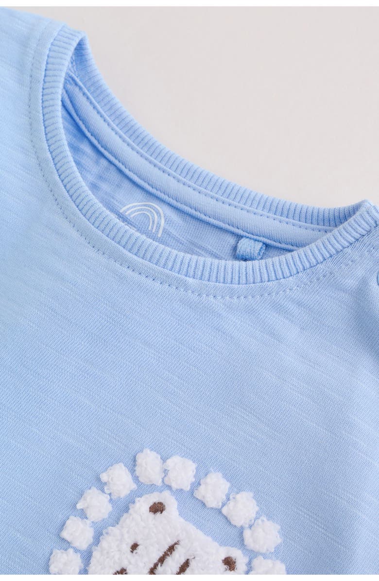 NEXT Little Lion Cotton T-Shirt & Seersucker Shorts Set, Alternate, color, Blue