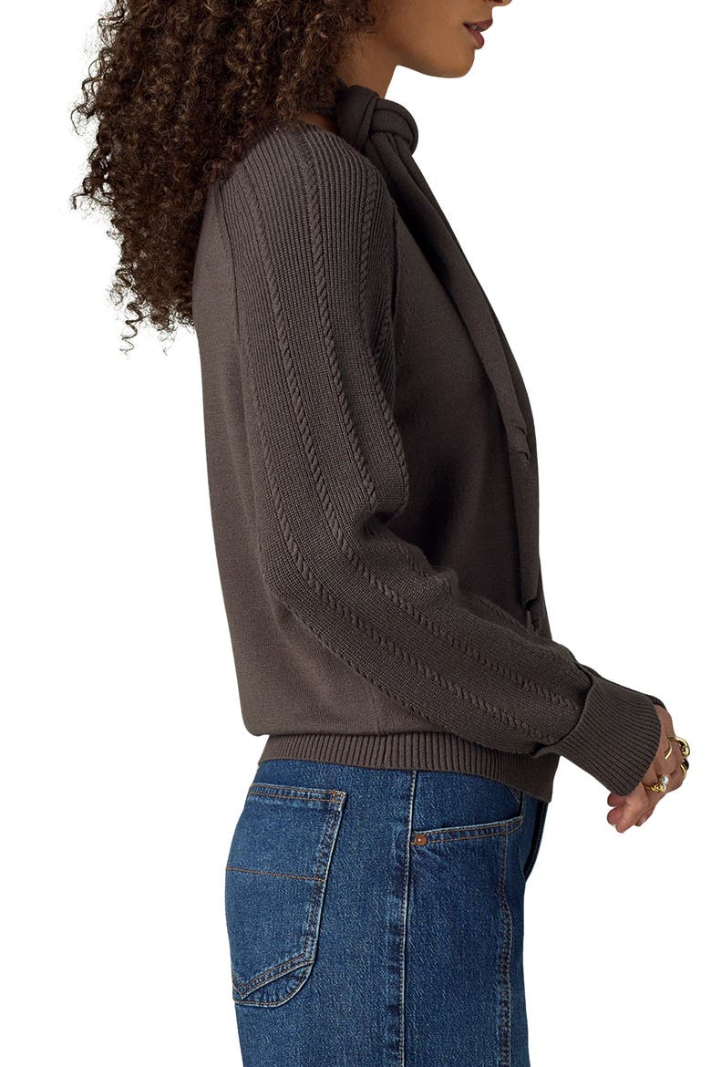 Tie Neck Sweater, Alternate, color, WINTER MOSS
