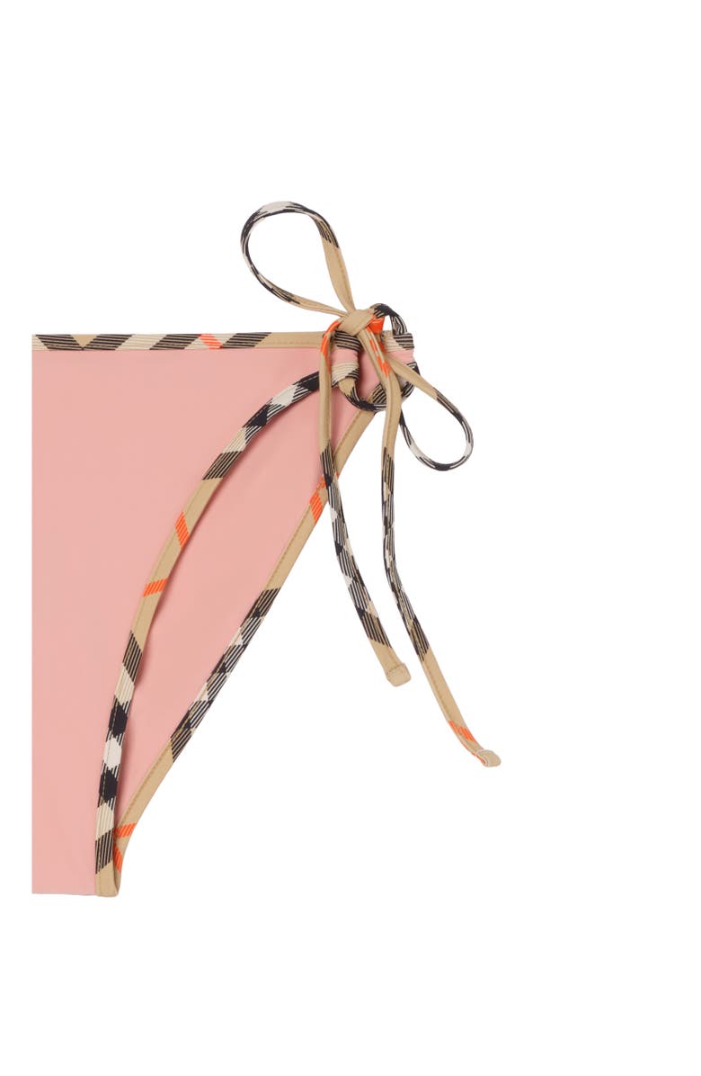 Burberry Check Trim Bikini Briefs, Alternate, color, Begonia Pink