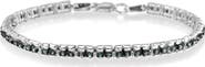 Haus of Brilliance Black Rhodium over Silver 1.0 Cttw Rose Cut Diamond Double-Link Tennis Bracelet