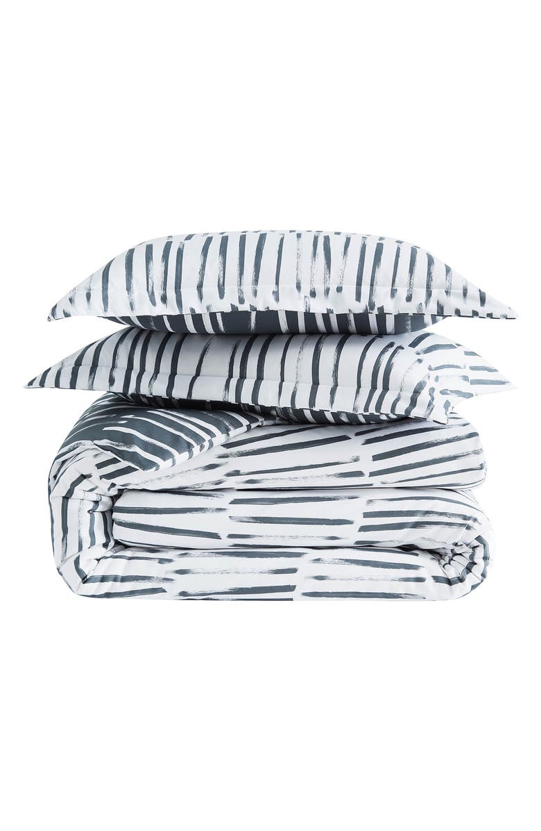 SOUTHSHORE FINE LINENS Duvet Cover & Pillow Sham Set, Main, color, Charcoal