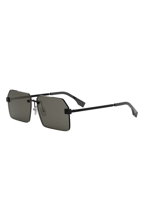 Fendi Sky 59mm Rimless Geometric Sunglasses In Black