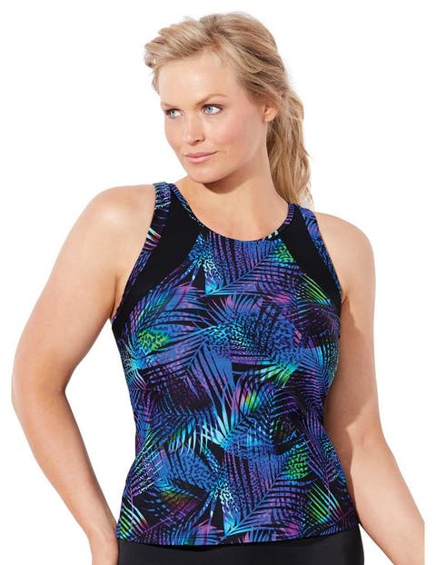Chlorine Resistant High Neck Racerback Tankini Top