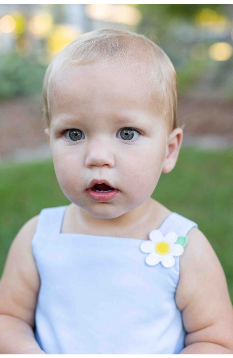 Florence Eiseman Pique Dress & Bloomer with Daisies, Alternate, color, Light Blue