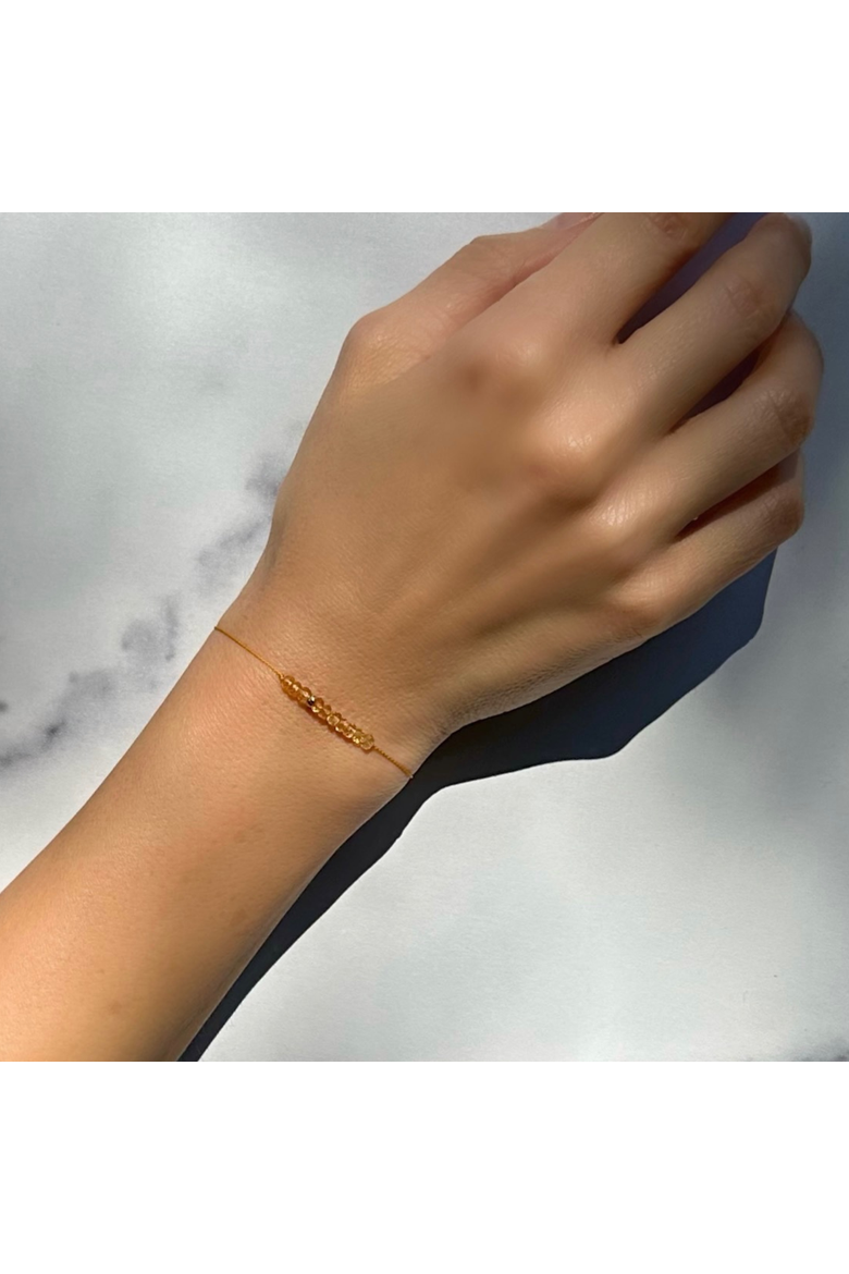 The Energy Project Bracelet - Prosperity With Citrine & Solid 14K Gold Bead, Alternate, color, Yellow