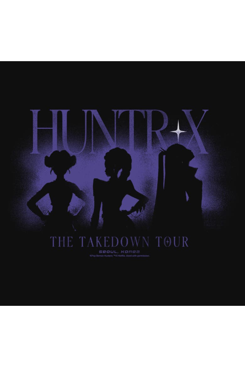 Junior's KPop Demon Hunters The Takedown Tour Silhouette Girls  Graphic T-Shirt, Alternate, color, Black