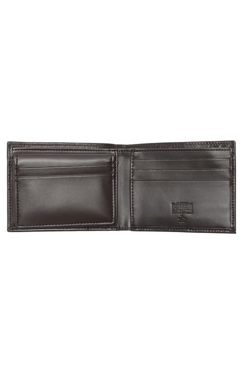 Original Penguin Stitch Crease Leather Bifold Wallet In Brown