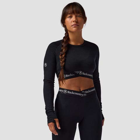 Women's Bga Cedars Merino Lt-wt Baselayer Cropped Crew Top