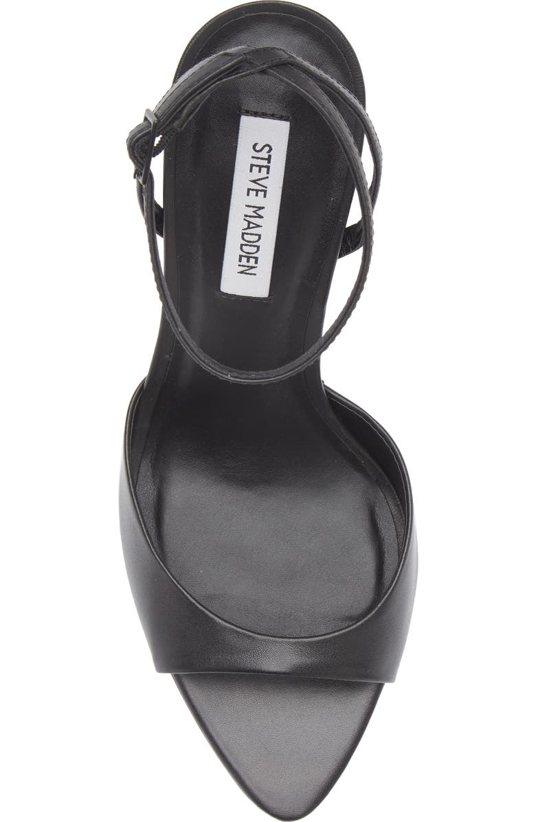 Steve Madden Beki Ankle Strap Pointed Toe Sandal, Alternate, color, Black Leather