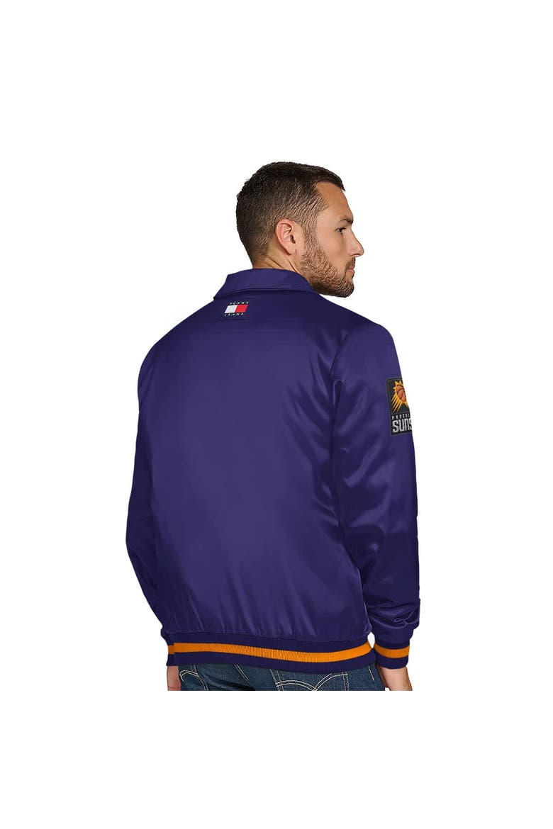 Men's Tommy Jeans Purple Phoenix Suns Jacob Chain Stitch Applique Full-Snap Varsity Jacket, Alternate, color, Purple