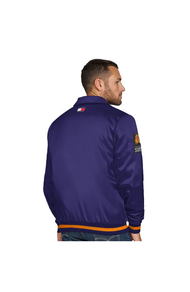 TOMMY JEANS Men's Tommy Jeans Purple Phoenix Suns Jacob Chain Stitch Applique Full-Snap Varsity Jacket, Alternate, color, Purple