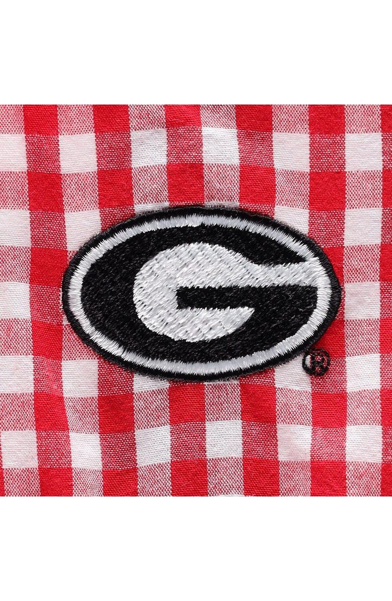 GARB Girls Infant Garb White/Red Georgia Bulldogs Teagan Gingham Ruffled Romper, Alternate, color, 