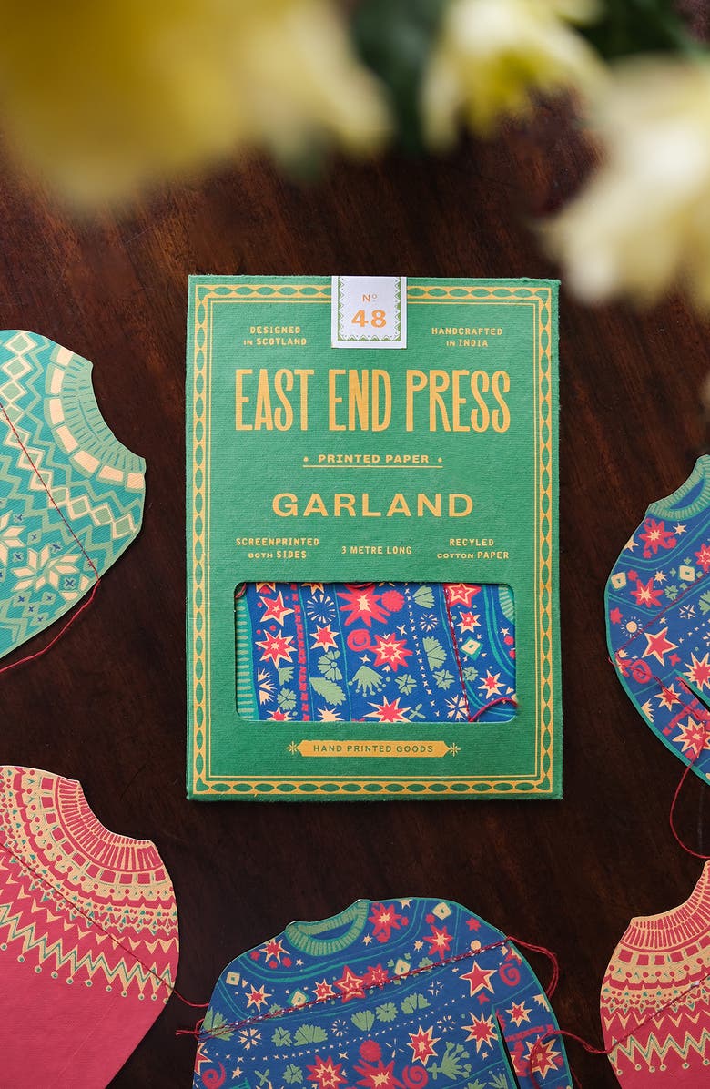 East End Press Paper Christmas Sweaters Sewn Garland, Alternate, color, Mixed