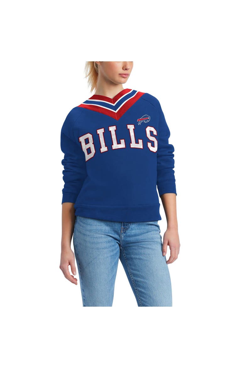Women's Tommy Hilfiger Royal Buffalo Bills Heidi V-Neck Pullover Sweatshirt, Main, color, Royal