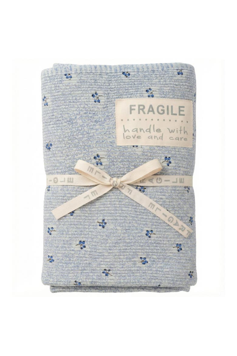 Boy Rib Cherry Print Blanket, Main, color, Blue