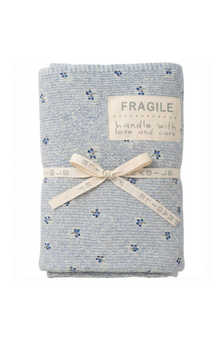 Fragile Boy Rib Cherry Print Blanket, Main, color, Blue