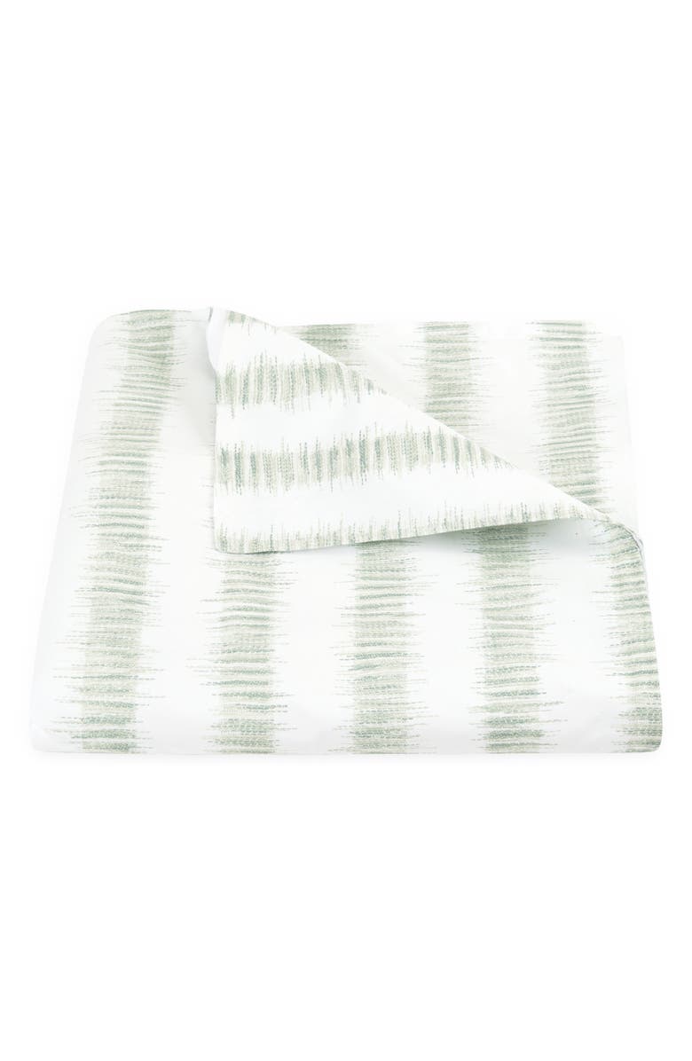 Matouk Attleboro Stripe Print Duvet Cover, Main, color, Citrus