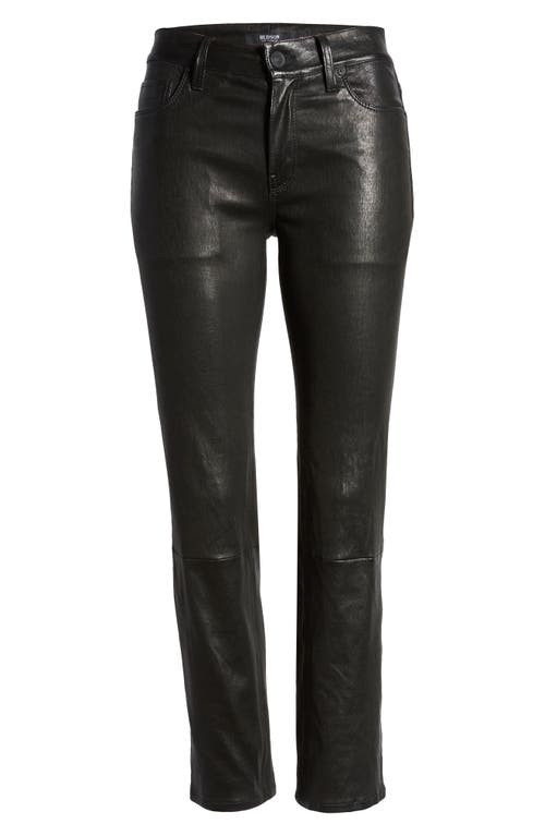 Hudson Jeans Nico Mid-rise Straight Leather Pant In Black