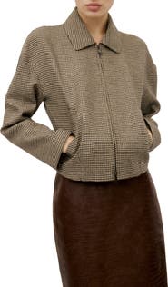 MANGO Gina Houndstooth Microcheck Jacket