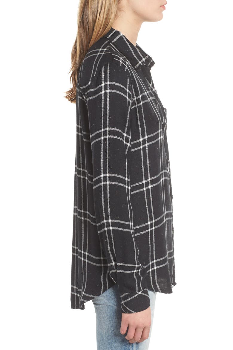 Hunter Plaid Shirt, Alternate, color, SPECKLED BLACK