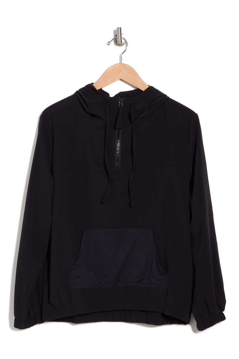Take a Hike Discovery Quarter Zip Hooded Jacket, Alternate, color, BLACK