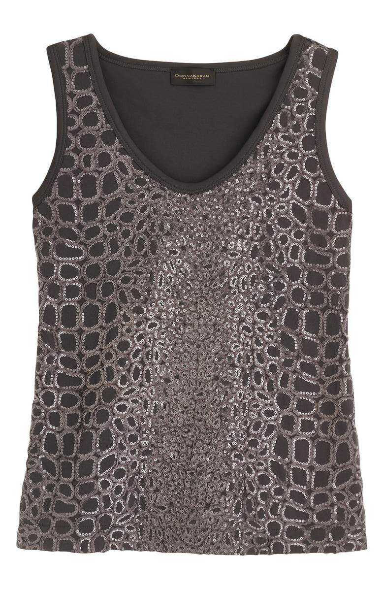 Donna Karan New York Sequin Gator Print Tank, Alternate, color, 