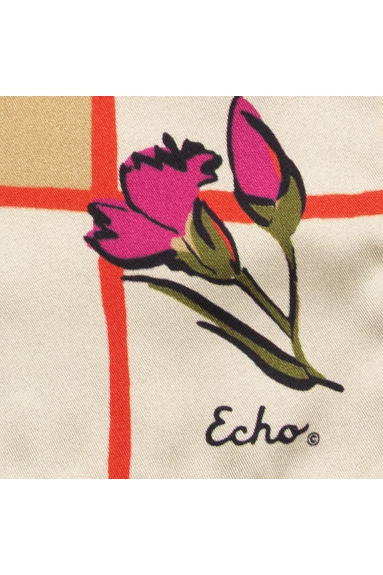 Cottage Bouquet Silk Bandana, Alternate, color, Orange Spice