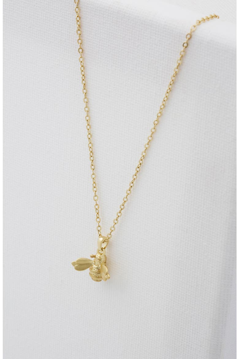 Bellema Bumblebee Pendant Necklace, Alternate, color, BRUSHED GOLD TONE