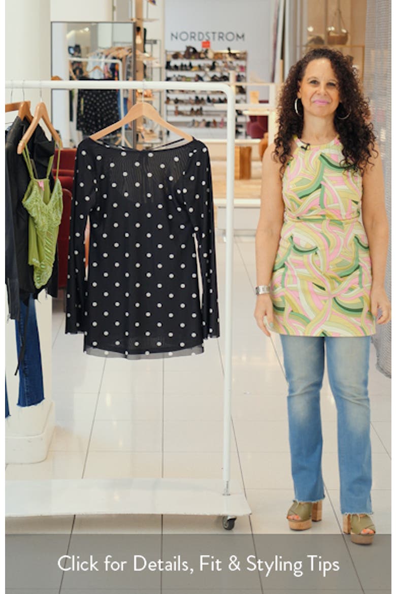 Lukea Polka Dot Long Sleeve Mesh Minidress video