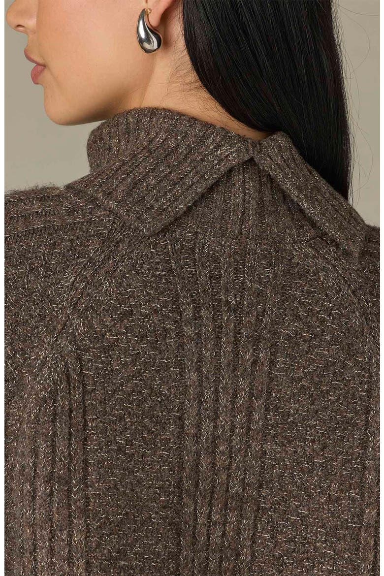 Shimmer Turtleneck Sweater, Alternate, color, HEATHER MOCHA