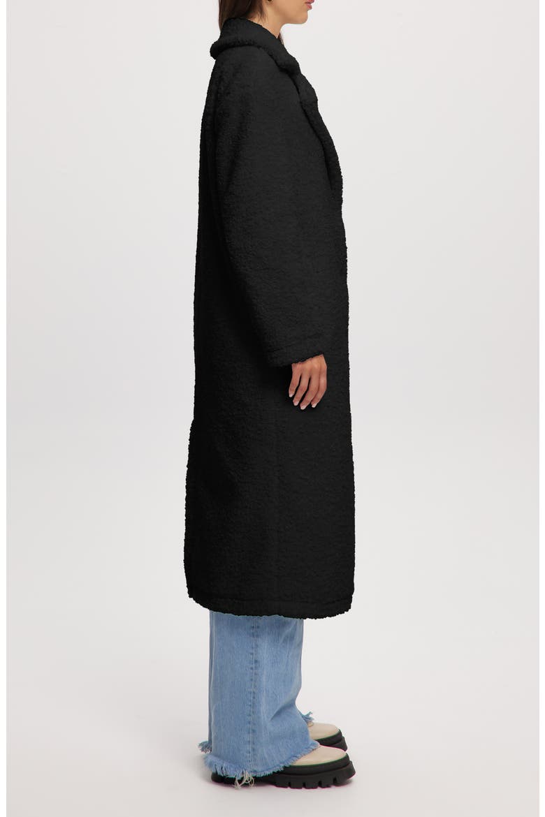 Franny Faux Shearling Coat, Alternate, color, BLACK