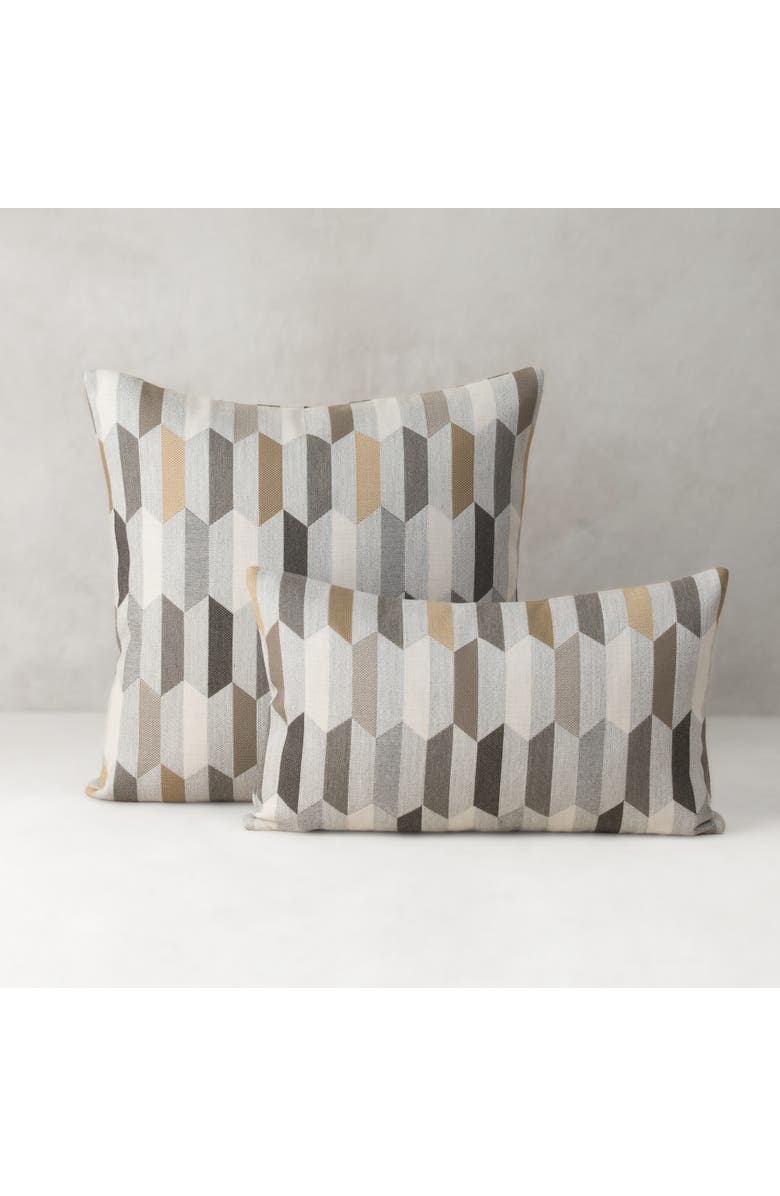 Elaine Smith Chiseled Camel Jacquard Indoor & Outdoor Woven Accent Pillow, Alternate, color, Camel