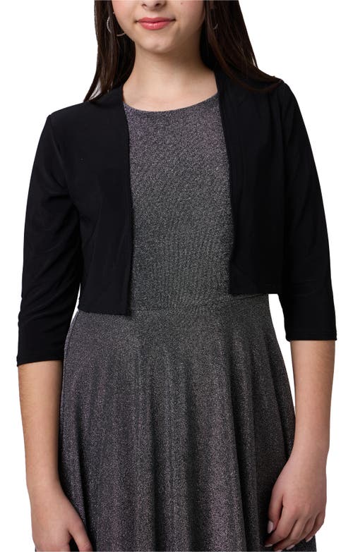Un Deux Trois Cropped Bolero Jacket In Black