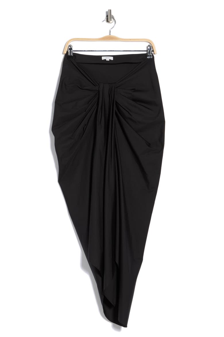 Rhodes Cotton Pleated Waist Asymmetric Skirt, Alternate, color, BLACK