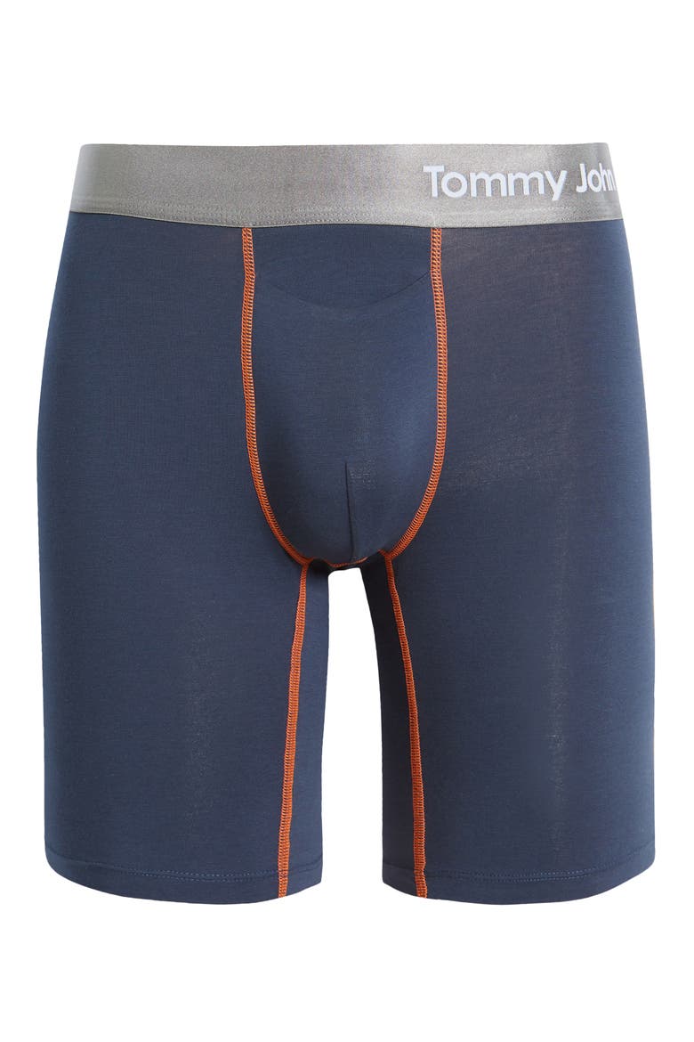 Cool Cotton 8-Inch Boxer Briefs, Alternate, color, NAVY W/ SCARLET IBIS STITCH