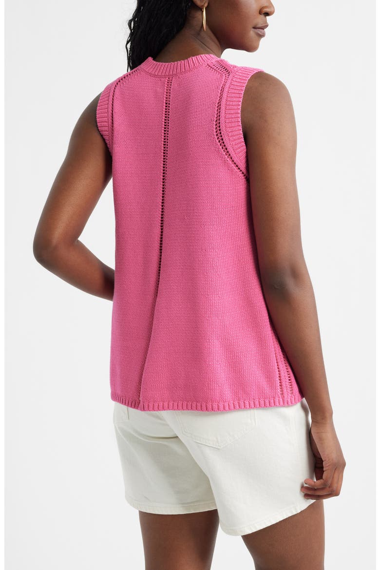 Open Stitch Sleeveless Sweater, Alternate, color, PINK SHOCK