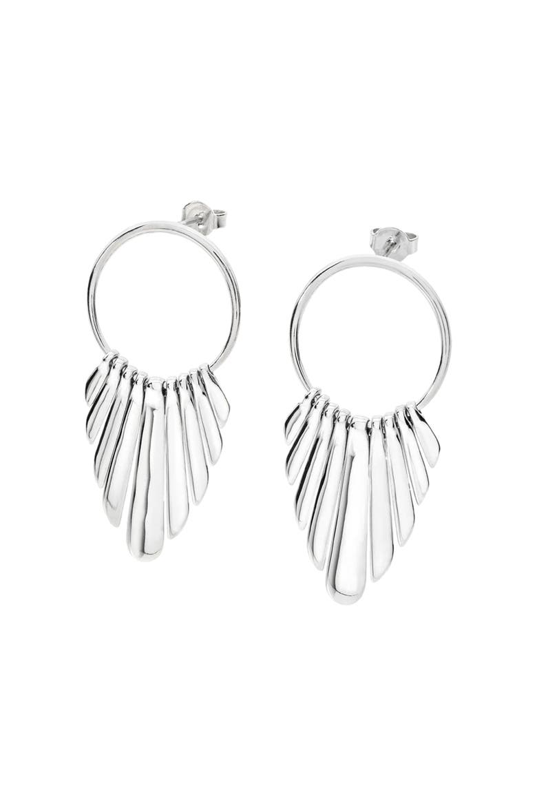 Egyptian Temple Earrings, Main, color, Sterling Silver