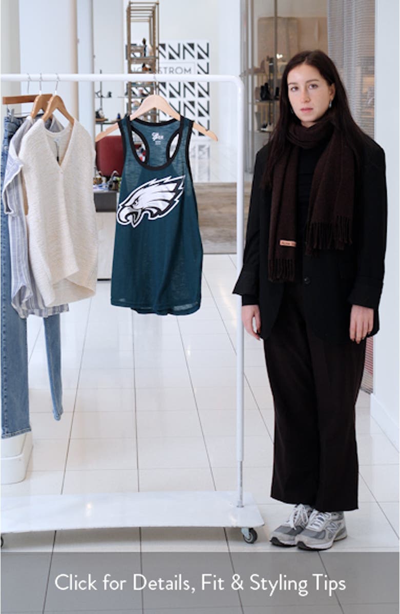 Women's G-III 4Her by Carl Banks Midnight Green Philadelphia Eagles Team Tater Tank Top, sales video thumbnail