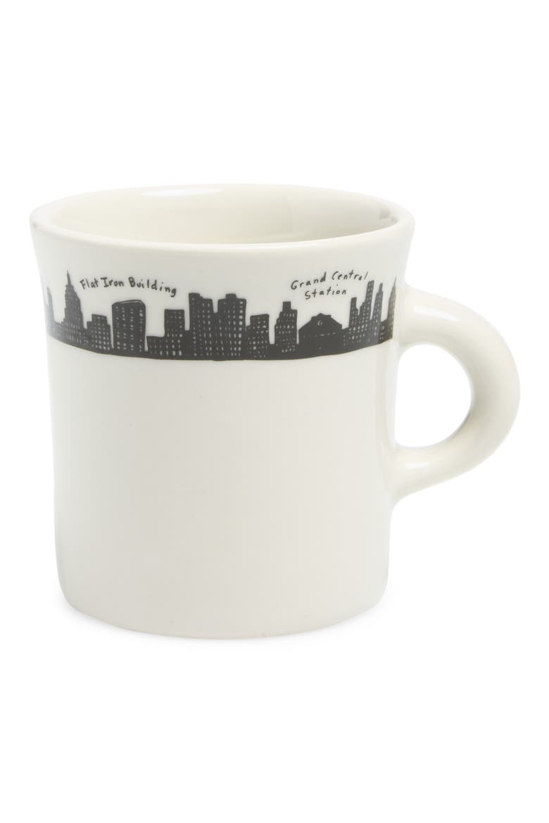 212 Skyline Stoneware Diner Mug, Main, color, WHITE/ BLACK